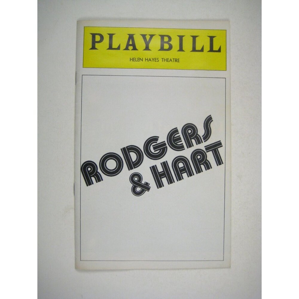Rogers and Hart Playbill 1975 Donald Saddler Burt Shevelove Helen Hayes Theatre